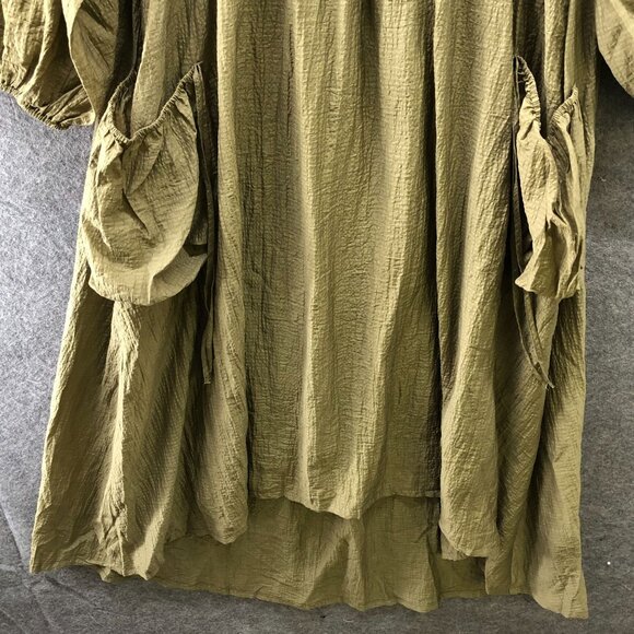 Listicle Ariana Long Sleeve Maxi Dress L Olive Green Square Neck Boho Peasant - Picture 5 of 12